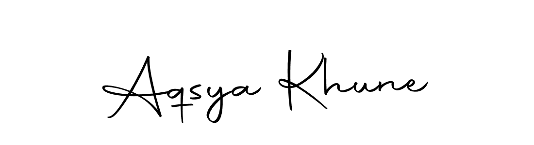 The best way (Autography-DOLnW) to make a short signature is to pick only two or three words in your name. The name Aqsya Khune include a total of six letters. For converting this name. Aqsya Khune signature style 10 images and pictures png