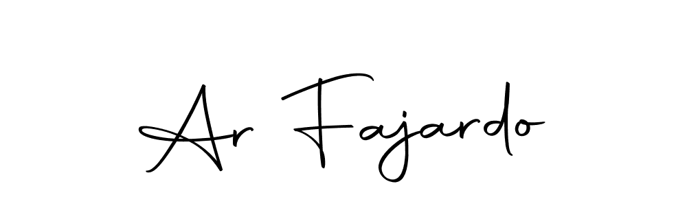 How to make Ar Fajardo name signature. Use Autography-DOLnW style for creating short signs online. This is the latest handwritten sign. Ar Fajardo signature style 10 images and pictures png