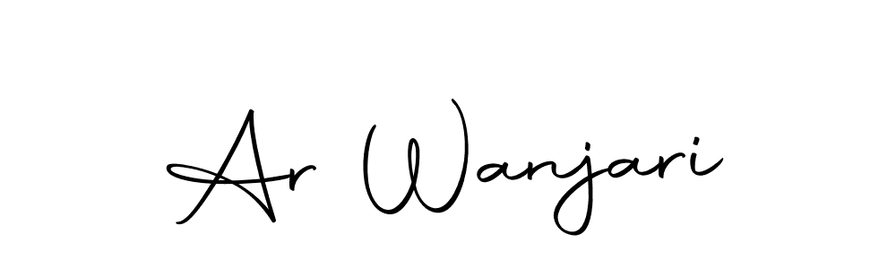 if you are searching for the best signature style for your name Ar Wanjari. so please give up your signature search. here we have designed multiple signature styles  using Autography-DOLnW. Ar Wanjari signature style 10 images and pictures png