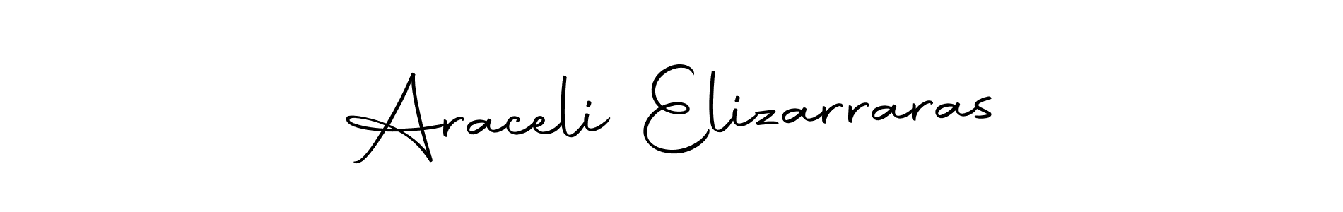 How to make Araceli Elizarraras name signature. Use Autography-DOLnW style for creating short signs online. This is the latest handwritten sign. Araceli Elizarraras signature style 10 images and pictures png