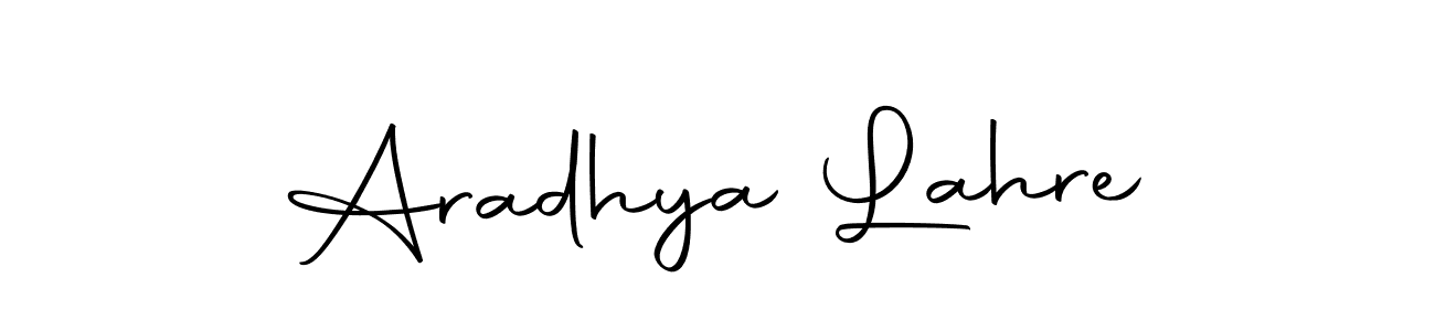 How to make Aradhya Lahre name signature. Use Autography-DOLnW style for creating short signs online. This is the latest handwritten sign. Aradhya Lahre signature style 10 images and pictures png