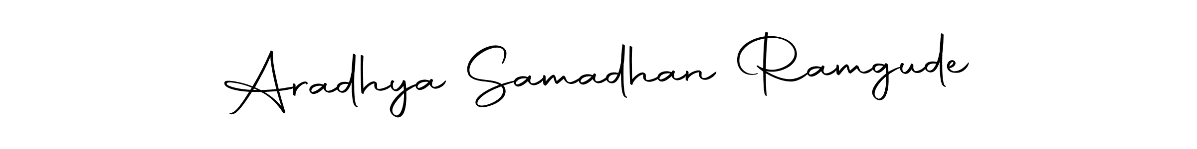 How to make Aradhya Samadhan Ramgude name signature. Use Autography-DOLnW style for creating short signs online. This is the latest handwritten sign. Aradhya Samadhan Ramgude signature style 10 images and pictures png