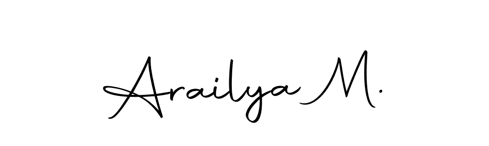 The best way (Autography-DOLnW) to make a short signature is to pick only two or three words in your name. The name Arailya M. include a total of six letters. For converting this name. Arailya M. signature style 10 images and pictures png