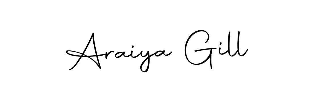 Create a beautiful signature design for name Araiya Gill. With this signature (Autography-DOLnW) fonts, you can make a handwritten signature for free. Araiya Gill signature style 10 images and pictures png