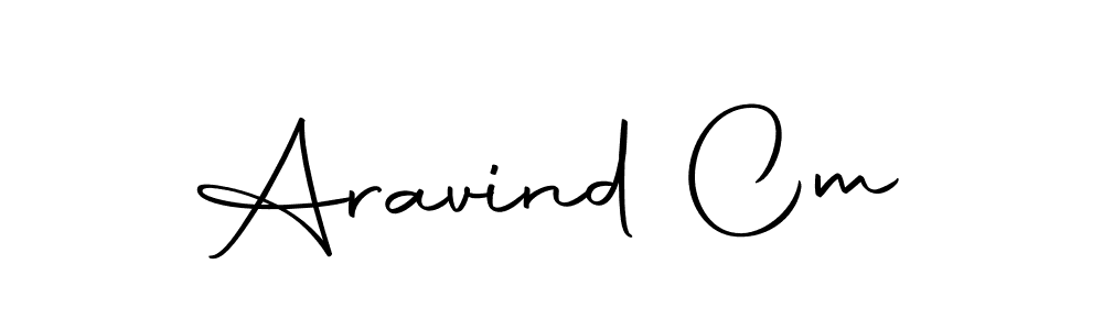 How to make Aravind Cm name signature. Use Autography-DOLnW style for creating short signs online. This is the latest handwritten sign. Aravind Cm signature style 10 images and pictures png