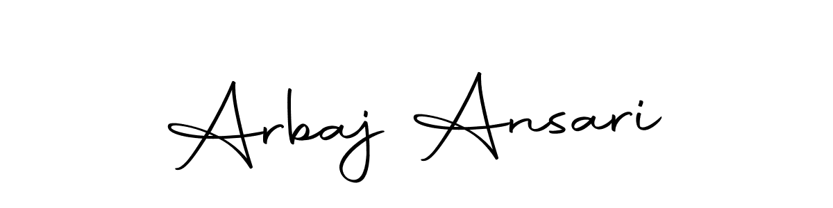 How to make Arbaj Ansari name signature. Use Autography-DOLnW style for creating short signs online. This is the latest handwritten sign. Arbaj Ansari signature style 10 images and pictures png