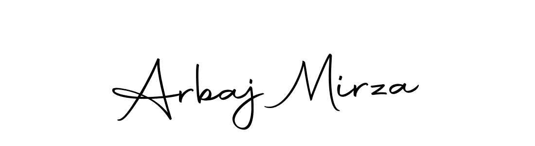 How to make Arbaj Mirza name signature. Use Autography-DOLnW style for creating short signs online. This is the latest handwritten sign. Arbaj Mirza signature style 10 images and pictures png