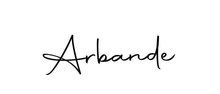 Make a beautiful signature design for name Arbande. With this signature (Autography-DOLnW) style, you can create a handwritten signature for free. Arbande signature style 10 images and pictures png