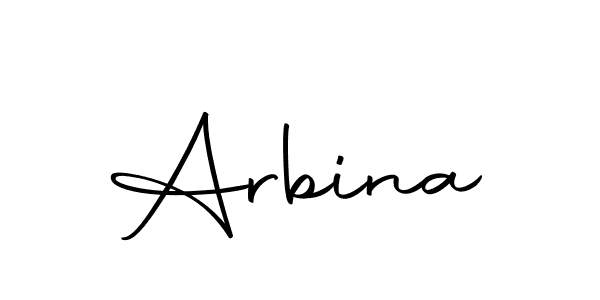 Design your own signature with our free online signature maker. With this signature software, you can create a handwritten (Autography-DOLnW) signature for name Arbina. Arbina signature style 10 images and pictures png
