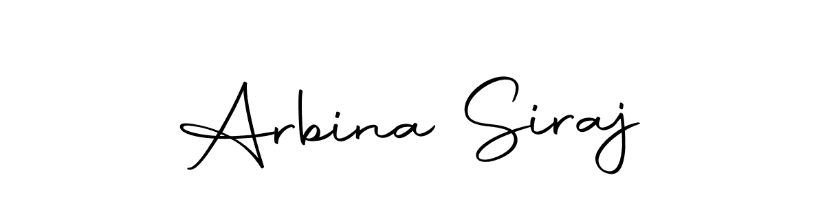 Make a beautiful signature design for name Arbina Siraj. Use this online signature maker to create a handwritten signature for free. Arbina Siraj signature style 10 images and pictures png