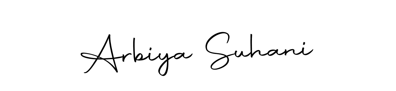 Create a beautiful signature design for name Arbiya Suhani. With this signature (Autography-DOLnW) fonts, you can make a handwritten signature for free. Arbiya Suhani signature style 10 images and pictures png