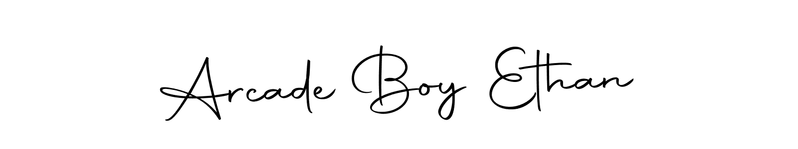 How to make Arcade Boy Ethan name signature. Use Autography-DOLnW style for creating short signs online. This is the latest handwritten sign. Arcade Boy Ethan signature style 10 images and pictures png