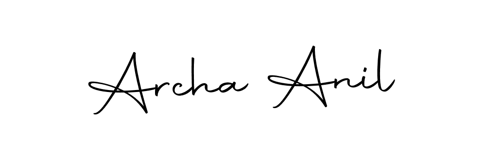 How to make Archa Anil name signature. Use Autography-DOLnW style for creating short signs online. This is the latest handwritten sign. Archa Anil signature style 10 images and pictures png