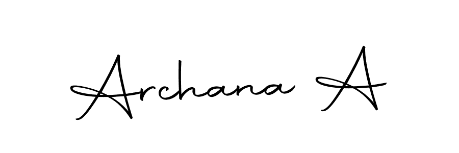 You should practise on your own different ways (Autography-DOLnW) to write your name (Archana A) in signature. don't let someone else do it for you. Archana A signature style 10 images and pictures png