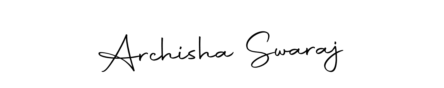 Create a beautiful signature design for name Archisha Swaraj. With this signature (Autography-DOLnW) fonts, you can make a handwritten signature for free. Archisha Swaraj signature style 10 images and pictures png