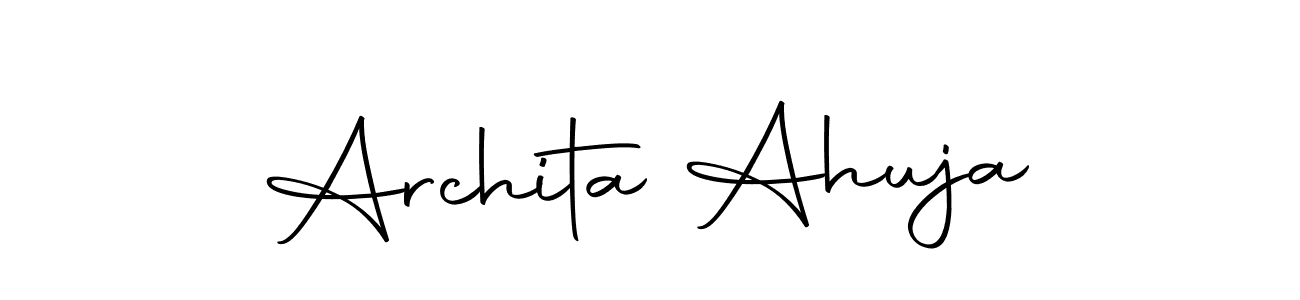 How to make Archita Ahuja name signature. Use Autography-DOLnW style for creating short signs online. This is the latest handwritten sign. Archita Ahuja signature style 10 images and pictures png