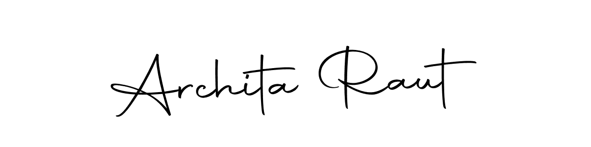 How to make Archita Raut name signature. Use Autography-DOLnW style for creating short signs online. This is the latest handwritten sign. Archita Raut signature style 10 images and pictures png