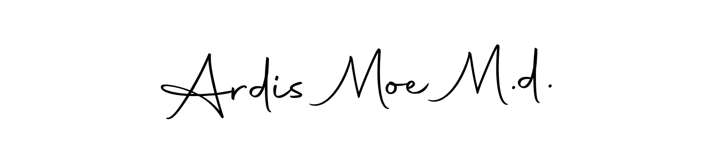 How to make Ardis Moe M.d. name signature. Use Autography-DOLnW style for creating short signs online. This is the latest handwritten sign. Ardis Moe M.d. signature style 10 images and pictures png