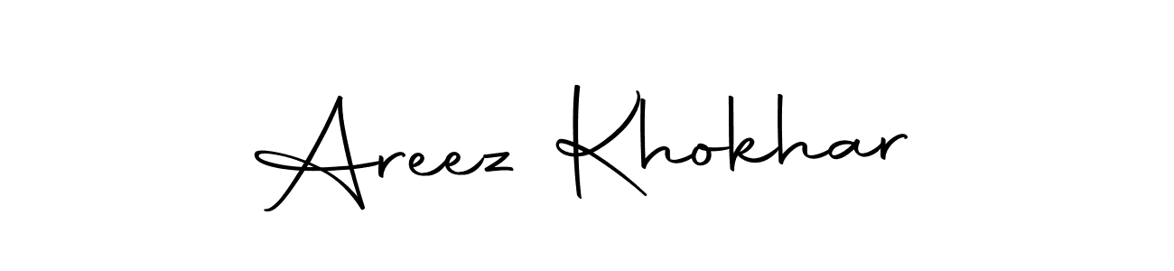 Create a beautiful signature design for name Areez Khokhar. With this signature (Autography-DOLnW) fonts, you can make a handwritten signature for free. Areez Khokhar signature style 10 images and pictures png