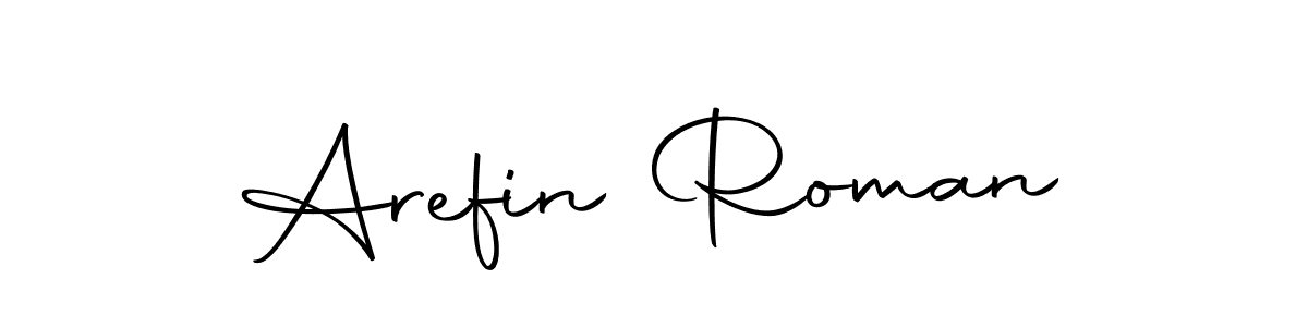Design your own signature with our free online signature maker. With this signature software, you can create a handwritten (Autography-DOLnW) signature for name Arefin Roman. Arefin Roman signature style 10 images and pictures png