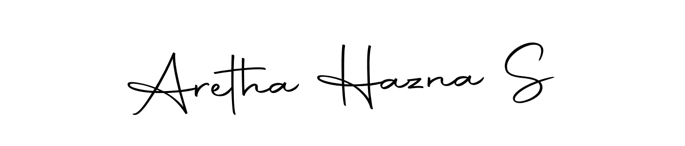 How to make Aretha Hazna S name signature. Use Autography-DOLnW style for creating short signs online. This is the latest handwritten sign. Aretha Hazna S signature style 10 images and pictures png