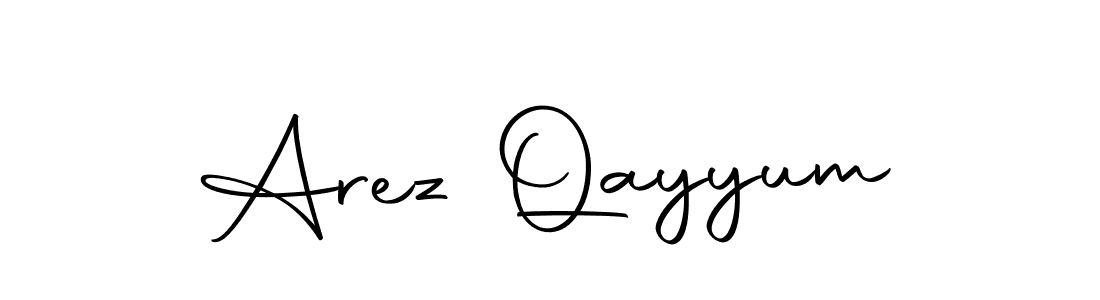 Design your own signature with our free online signature maker. With this signature software, you can create a handwritten (Autography-DOLnW) signature for name Arez Qayyum. Arez Qayyum signature style 10 images and pictures png