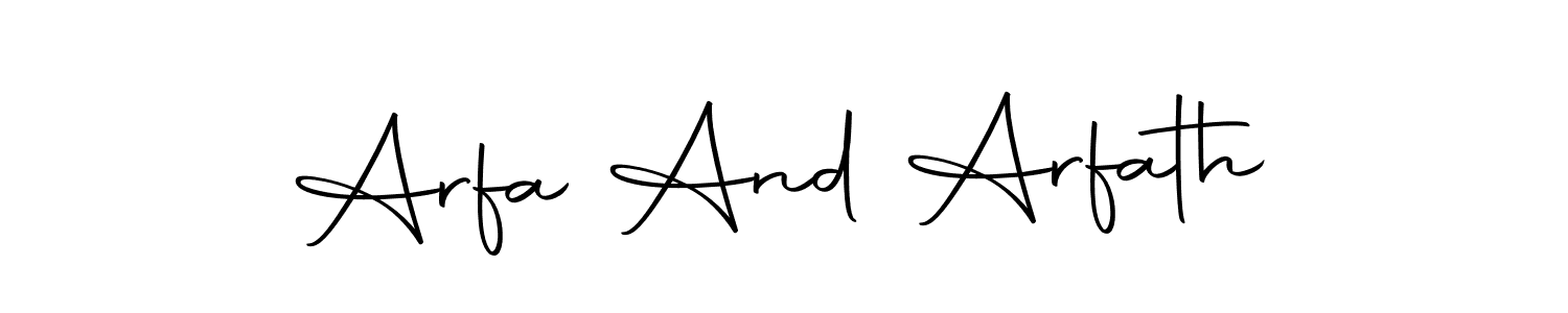 Use a signature maker to create a handwritten signature online. With this signature software, you can design (Autography-DOLnW) your own signature for name Arfa And Arfath. Arfa And Arfath signature style 10 images and pictures png