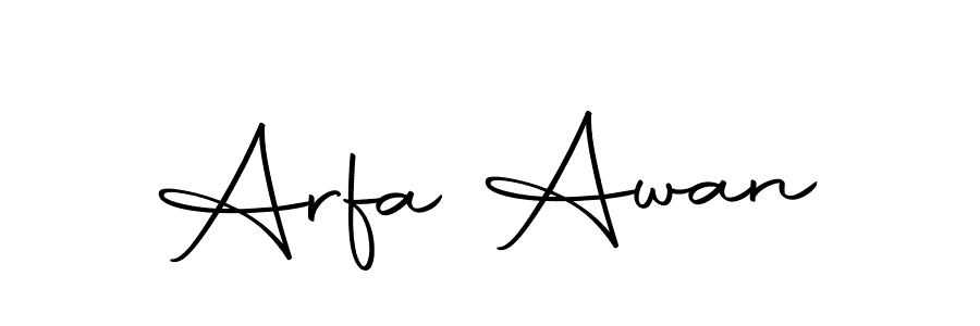 Design your own signature with our free online signature maker. With this signature software, you can create a handwritten (Autography-DOLnW) signature for name Arfa Awan. Arfa Awan signature style 10 images and pictures png
