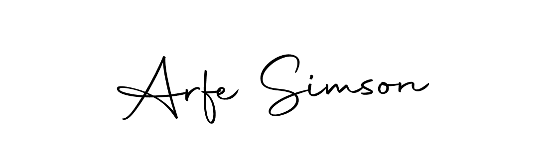 You should practise on your own different ways (Autography-DOLnW) to write your name (Arfe Simson) in signature. don't let someone else do it for you. Arfe Simson signature style 10 images and pictures png