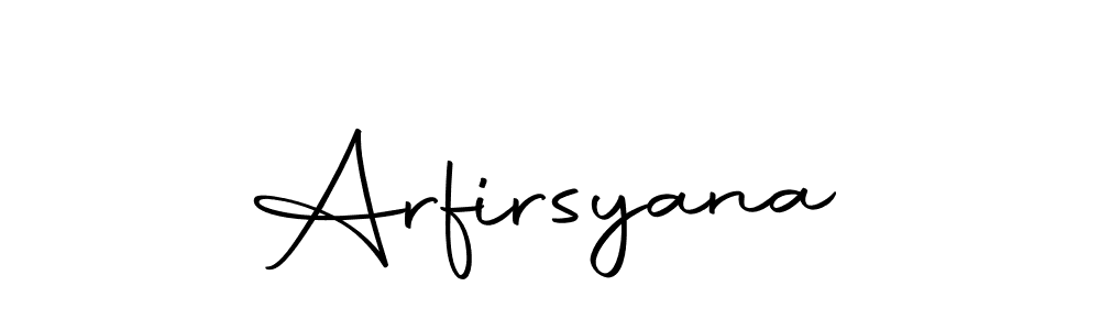 Design your own signature with our free online signature maker. With this signature software, you can create a handwritten (Autography-DOLnW) signature for name Arfirsyana. Arfirsyana signature style 10 images and pictures png