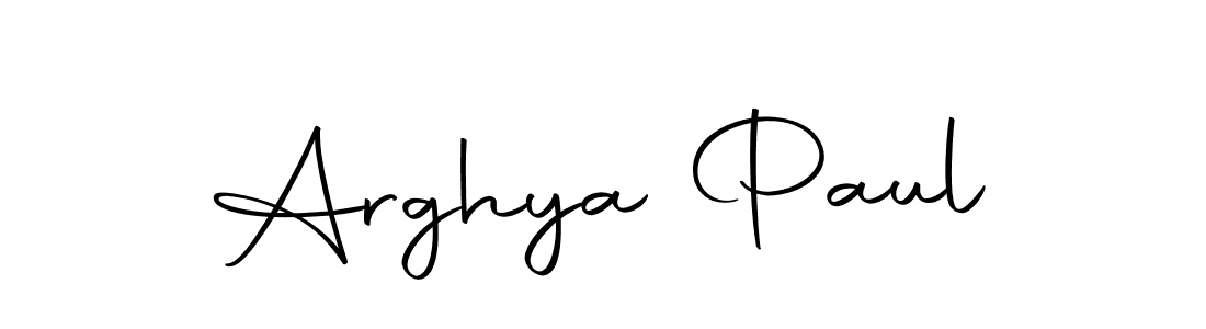 How to make Arghya Paul name signature. Use Autography-DOLnW style for creating short signs online. This is the latest handwritten sign. Arghya Paul signature style 10 images and pictures png