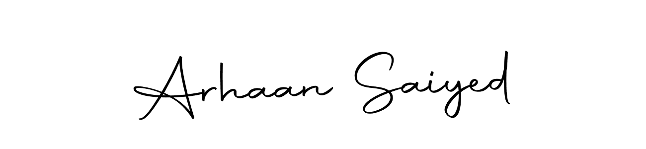 How to make Arhaan Saiyed name signature. Use Autography-DOLnW style for creating short signs online. This is the latest handwritten sign. Arhaan Saiyed signature style 10 images and pictures png