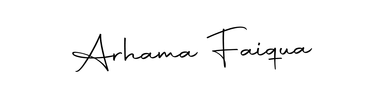 Design your own signature with our free online signature maker. With this signature software, you can create a handwritten (Autography-DOLnW) signature for name Arhama Faiqua. Arhama Faiqua signature style 10 images and pictures png