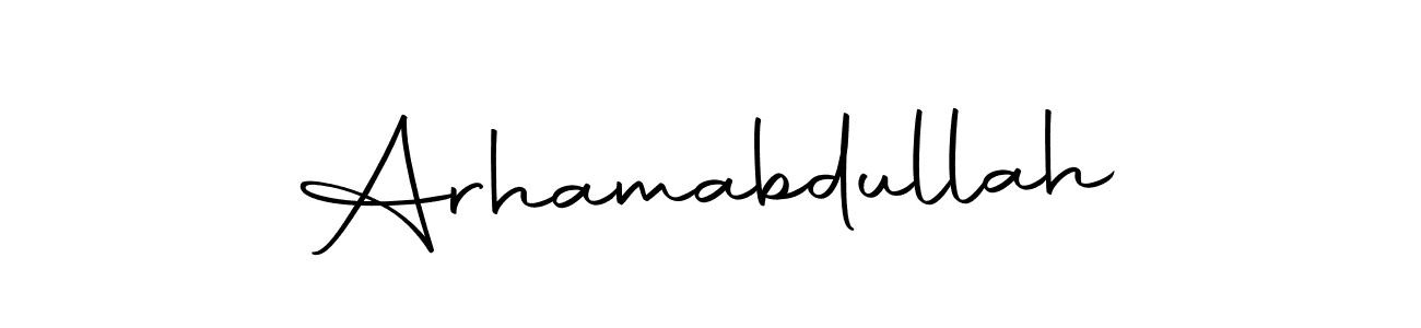 Use a signature maker to create a handwritten signature online. With this signature software, you can design (Autography-DOLnW) your own signature for name Arhamabdullah. Arhamabdullah signature style 10 images and pictures png