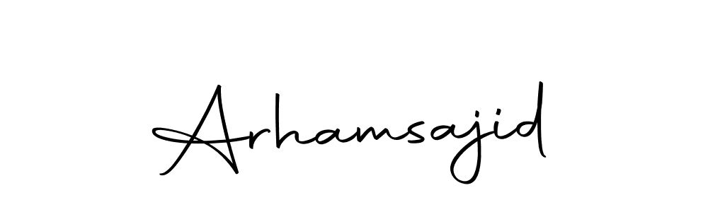 How to make Arhamsajid signature? Autography-DOLnW is a professional autograph style. Create handwritten signature for Arhamsajid name. Arhamsajid signature style 10 images and pictures png