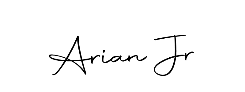 How to make Arian Jr name signature. Use Autography-DOLnW style for creating short signs online. This is the latest handwritten sign. Arian Jr signature style 10 images and pictures png