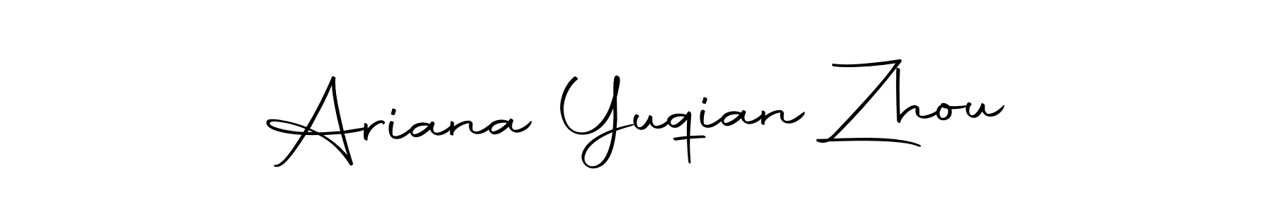 You should practise on your own different ways (Autography-DOLnW) to write your name (Ariana Yuqian Zhou) in signature. don't let someone else do it for you. Ariana Yuqian Zhou signature style 10 images and pictures png