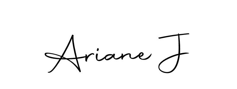 Make a beautiful signature design for name Ariane J. With this signature (Autography-DOLnW) style, you can create a handwritten signature for free. Ariane J signature style 10 images and pictures png