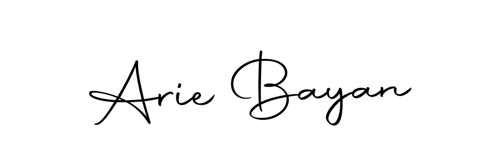 You should practise on your own different ways (Autography-DOLnW) to write your name (Arie Bayan) in signature. don't let someone else do it for you. Arie Bayan signature style 10 images and pictures png