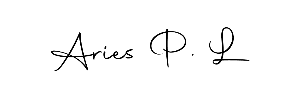 How to make Aries P. L name signature. Use Autography-DOLnW style for creating short signs online. This is the latest handwritten sign. Aries P. L signature style 10 images and pictures png