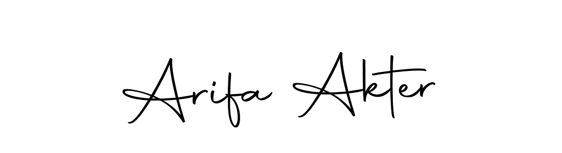 Use a signature maker to create a handwritten signature online. With this signature software, you can design (Autography-DOLnW) your own signature for name Arifa Akter. Arifa Akter signature style 10 images and pictures png