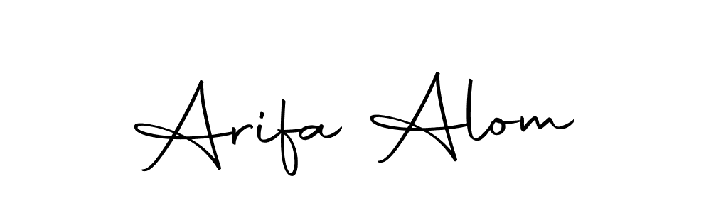 You should practise on your own different ways (Autography-DOLnW) to write your name (Arifa Alom) in signature. don't let someone else do it for you. Arifa Alom signature style 10 images and pictures png