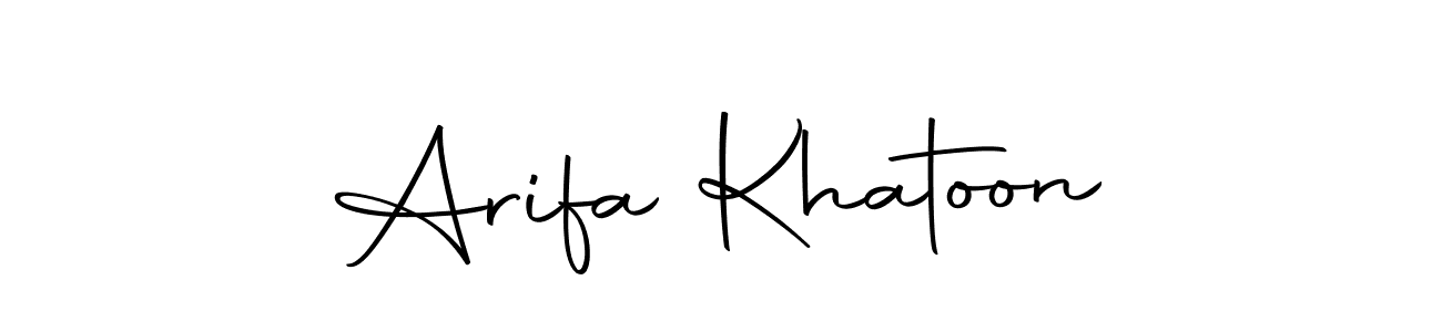 Use a signature maker to create a handwritten signature online. With this signature software, you can design (Autography-DOLnW) your own signature for name Arifa Khatoon. Arifa Khatoon signature style 10 images and pictures png