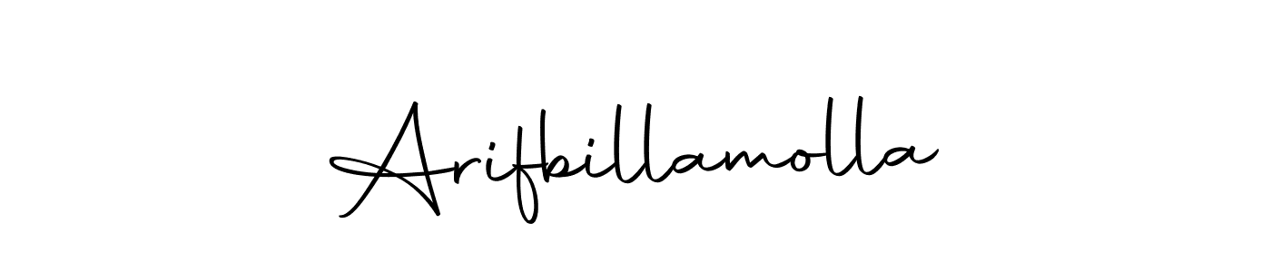Use a signature maker to create a handwritten signature online. With this signature software, you can design (Autography-DOLnW) your own signature for name Arifbillamolla. Arifbillamolla signature style 10 images and pictures png