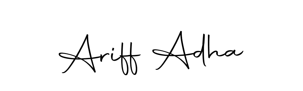 How to make Ariff Adha name signature. Use Autography-DOLnW style for creating short signs online. This is the latest handwritten sign. Ariff Adha signature style 10 images and pictures png
