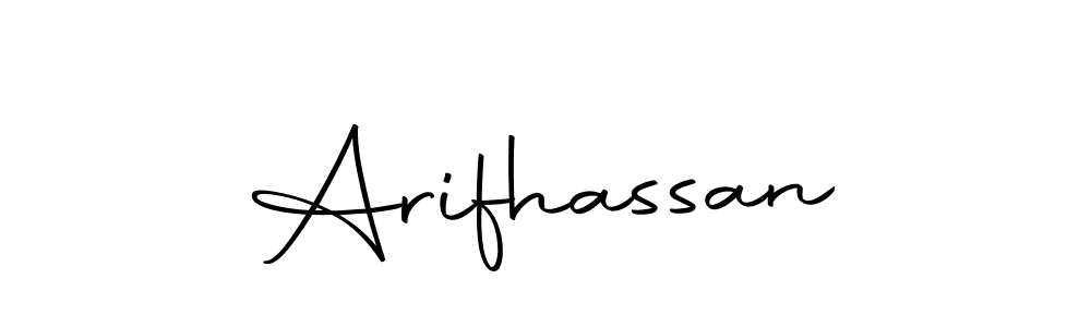 Use a signature maker to create a handwritten signature online. With this signature software, you can design (Autography-DOLnW) your own signature for name Arifhassan. Arifhassan signature style 10 images and pictures png