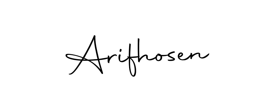 Design your own signature with our free online signature maker. With this signature software, you can create a handwritten (Autography-DOLnW) signature for name Arifhosen. Arifhosen signature style 10 images and pictures png