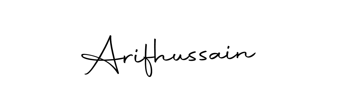 The best way (Autography-DOLnW) to make a short signature is to pick only two or three words in your name. The name Arifhussain include a total of six letters. For converting this name. Arifhussain signature style 10 images and pictures png