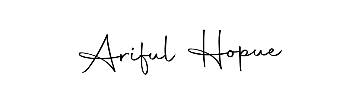 How to make Ariful Hopue name signature. Use Autography-DOLnW style for creating short signs online. This is the latest handwritten sign. Ariful Hopue signature style 10 images and pictures png