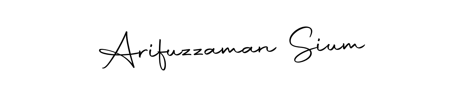 How to make Arifuzzaman Sium name signature. Use Autography-DOLnW style for creating short signs online. This is the latest handwritten sign. Arifuzzaman Sium signature style 10 images and pictures png